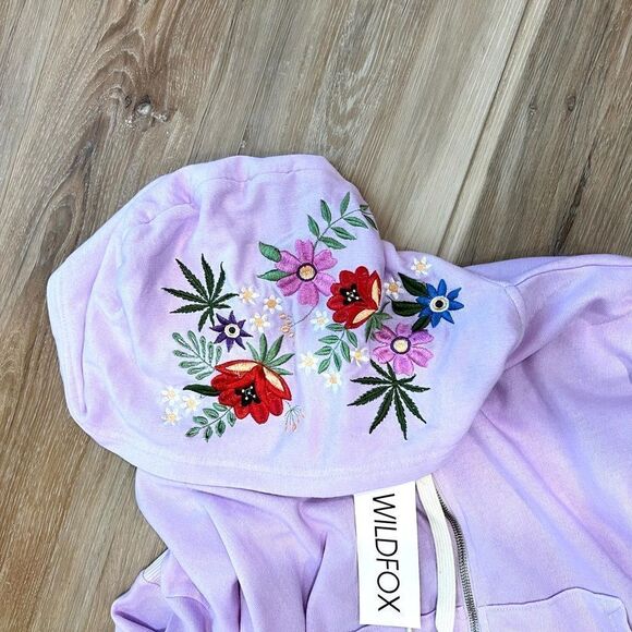 WILDFOX Wildflowers Kinley Full Zip Hoodie Size Medium - Picture 5 of 8